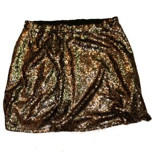 Xhilaration Gold Sequined Skirt